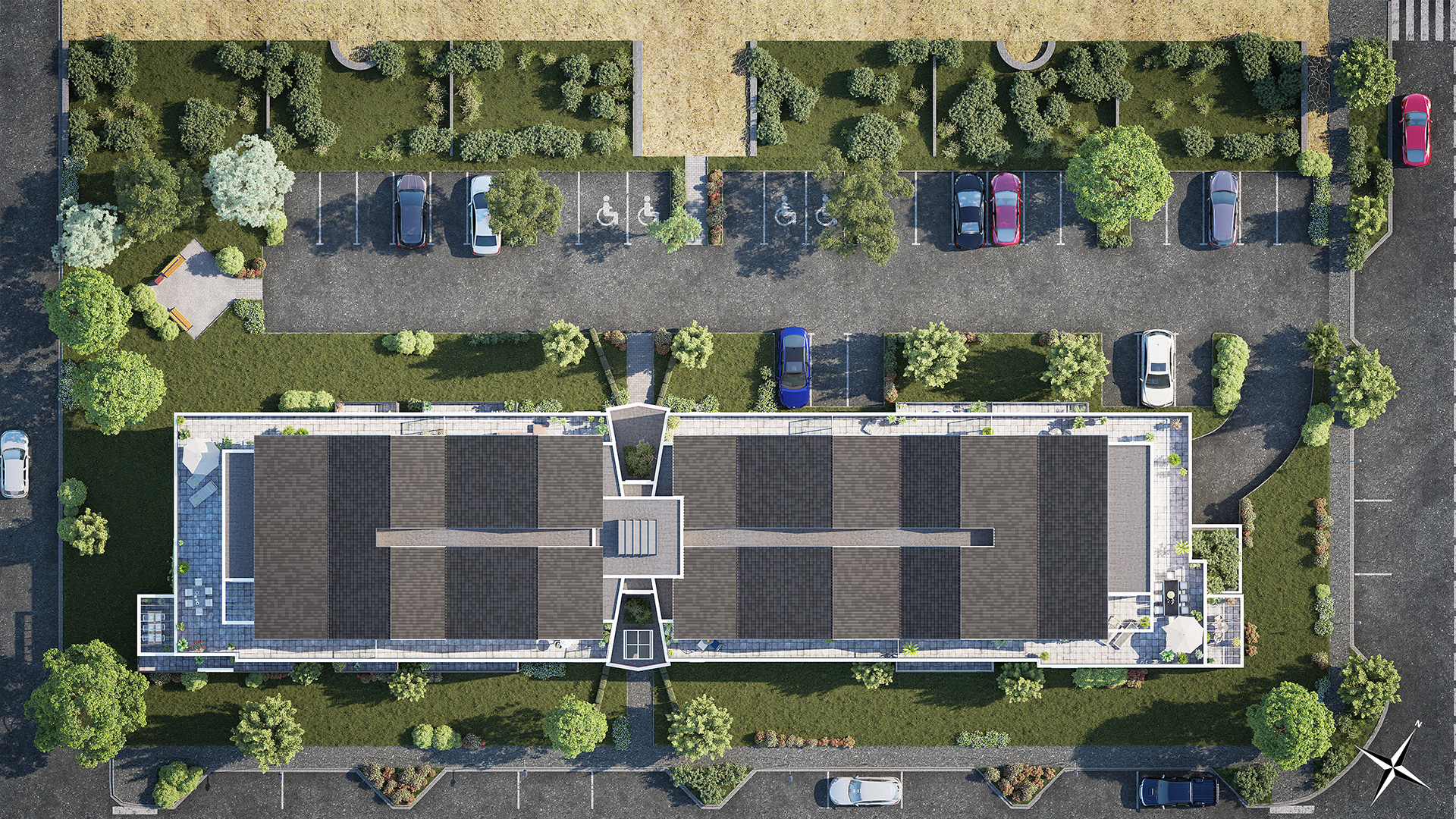 Staff Aménagement et Promotion - Les Hameaux de la Roseraie - Appartements neufs à Marly - Plan de masse