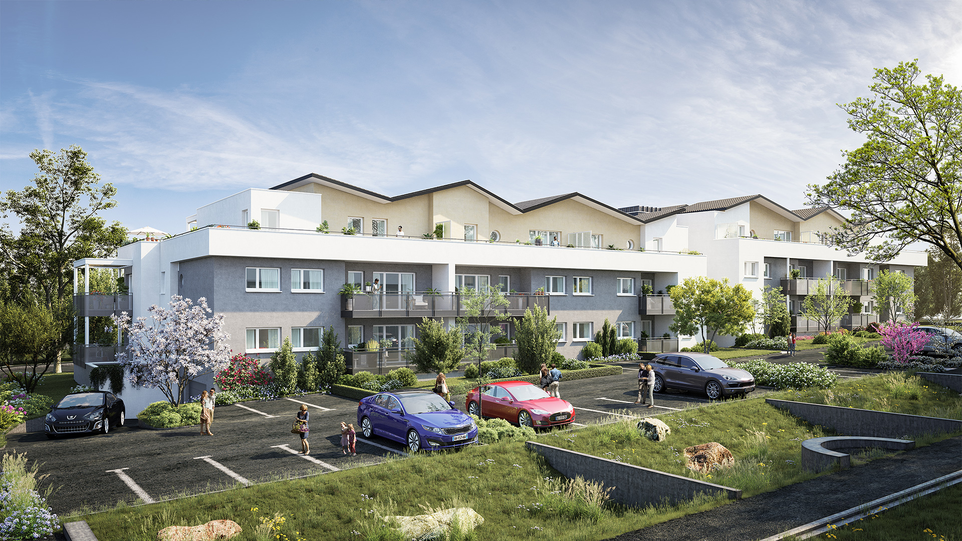 Staff Aménagement et Promotion - Les Hameaux de la Roseraie - Appartements neufs à Marly - Vue extérieure